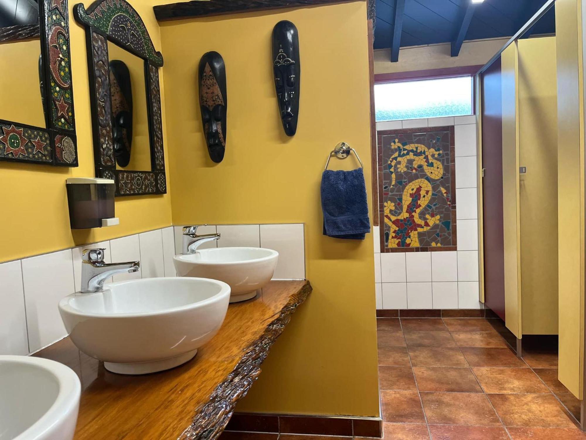 Global Village Travellers Lodge Greymouth Eksteriør bilde The bathroom at the African House
