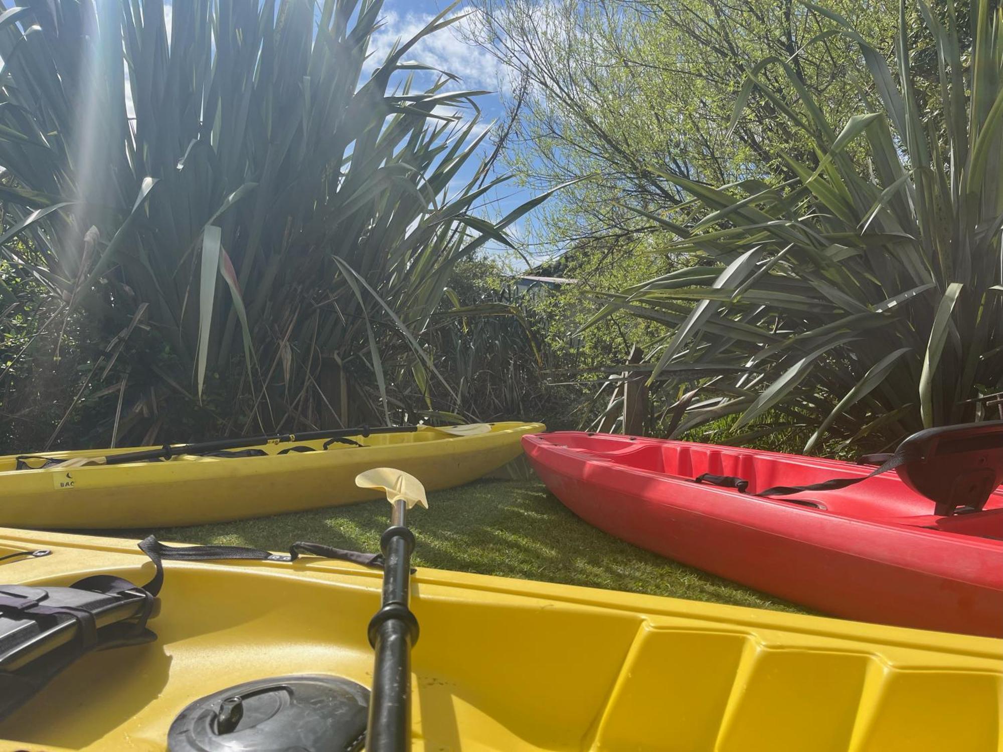 Global Village Travellers Lodge Greymouth Eksteriør bilde Kayaks at the start of the trip